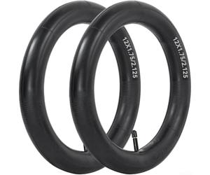 Chambre à air pliable 12 x 1,75-2,125 pour scooter électrique valve droite | Lot de 2, taille 12 x 1,75-2,125, caoutchouc butyle robuste, faible perméabilité à l'air, valve droite standard