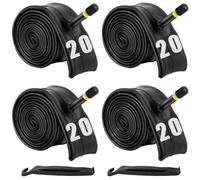 Chambre A Air,Scooter Chambre à Air Paquet de 4 chambres à air vélo 20 pouces avec 2 démonte-pneus, chambre valve Schrader adaptée 1,75/1,95/2,10/2,125, for route/VTT/vélo d'enfants