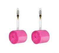 Chambre à air ultralégère 700C pour vélo de route 23C 25C 28C 32C 28g Vessie de pneu de course légère avec valve de remplacement 65 mm 85 mm vélo haute pression transparent (FV85 2 pièces)