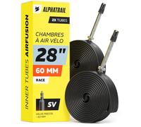Chambre à Air Vélo Route Presta 60 mm, 700x28C, 700x25-32C, Lot de 2 - Alphatrail AirFusion Chambre à Air 28 Pouces Valve Longue pour Jantes Hautes et Aéro, ETRTO 25-32-622, Triathlon
