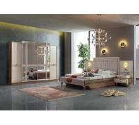 Chambre à coucher complète Chambre des parents Set Armoire Lit Table de nuit 4pcs