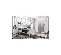 Chambre a coucher complete enfant (lit 90x200cm + armoire + chevet + commode) coloris blanc --