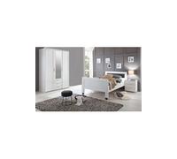 Chambre a coucher complete enfant (lit 90x200cm + chevet + armoire ) coloris blanc --