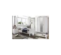 Chambre a coucher complete enfant (lit 90x200cm + chevet + armoire) coloris blanc --