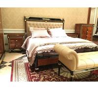 Chambre à coucher complète lit + 2x table de nuit + banc + armoire baroque
