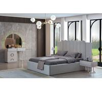 Chambre à coucher complète Lit Coiffeuse Bois Tables de nuit 4pcs JVmoebel