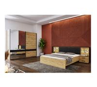 Chambre à coucher complète moderne en bois AMELIA