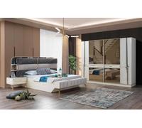 Chambre à coucher des parents Ensemble complet armoire lit table de nuit 4pcs