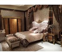 Chambre à coucher ensemble baroque rococo lit table de chevet commode Italie meubles 7pcs Nouveau
