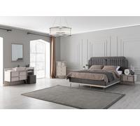 Chambre à coucher Ensemble complet Lit 2x Tables de chevet Meubles de luxe 7pcs