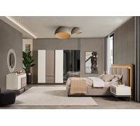 Chambre à coucher Ensemble lit 2xtables de chevet Coiffeuse de luxe nouveau 6pcs Design