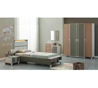 Chambre à coucher Ensemble lit d'enfant, table de nuit, armoire, commode, miroir JVmoebel