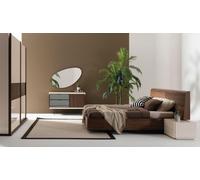 Chambre à coucher Lit Armoire 2х Tables de nuit Commode Miroir 6pcs Set