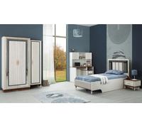 Chambre à coucher Lit d'enfant, table de nuit, armoire, bureau 4pcs JVmoebel