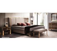 Chambre à coucher moderne Set lit table de chevet tabouret 4pcs Garniture groupe complet