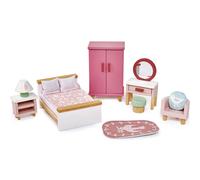 Tender Leaf Toys Chambre à coucher pour maison de poupée La chambre des parents 15 pièces Saumon