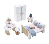 Chambre à coucher pour maison de poupées beige TU