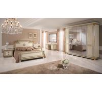 Chambre à coucher Set Design Moderne Luxe Meuble Lit 2x Table de nuit 7 pcs. Italie Nouveau