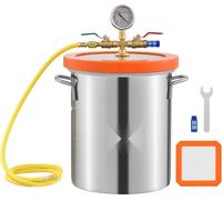 chambre à vide 11,4 L - Chambre de dégazage sous vide en acier inoxydable - Pompe à vide - Idéal pour stabiliser le bois et dégazer le silicone, la résine, le polyuréthane - Diamètre 23 cm, hauteur 27