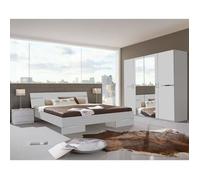 Chambre adulte en panneaux de particules coloris blanc - 160 X 200 cm .