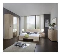 Chambre adulte imitation chene en panneaux de particules - Dim : 160 X 200 cm --