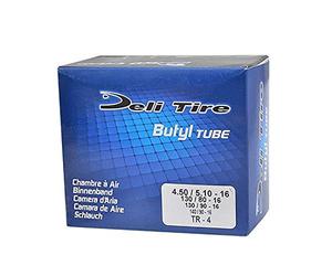 CHAMBRE AIR MOTO 16" 4.50-5.10X16-120/90X16 DELI (VALVE DROITE)