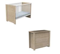 Chambre Antonin chêne : lit, commode + plan à langer