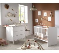 Chambre Bébé 2 Pièces Milann, Lit Bébé 120x60 Et Commode À Langer - Milann Blanc TU