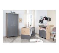 Chambre bébé évolutive complète avec soft-close ANNA anthracite - chêne kent TU