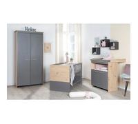 Chambre bébé évolutive complète avec soft-close ANNA anthracite - chêne kent TU