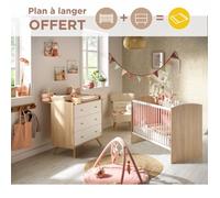 Chambre bébé complète, lit et commode à langer - access blanc/marron TU