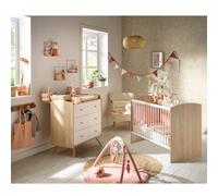 Chambre bébé complète, lit et commode à langer - access blanc/marron TU
