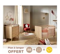 Chambre Bébé Complète, Lit Et Commode À Langer - Arty Marron TU