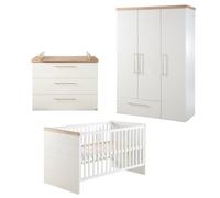 Chambre bébé évolutive complète avec soft-close nele blanc / chêne artisan TU