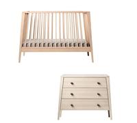 Chambre bébé duo Linea lit évolutif + commode Hêtre