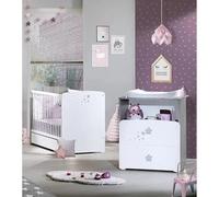 Baby Price – Chambre bébé duo Nao – Lit 120x60, commode à langer – Blanc