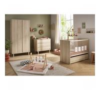 Chambre bébé duo lit 60x120cm + commode 3 tiroirs Paloma bois