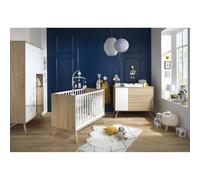 Chambre bébé duo lit 60x120cm + commode seventies blanc et bois