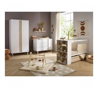 Chambre bébé duo lit 60x120cm transformable + commode 3 tiroirs 1 porte Paloma