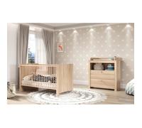 trendteam smart living - Mobilier de Chambre de bébé combiné en 2 pièces - Chambre de bébé - Olivia - Couleur chêne Clair - 155360645