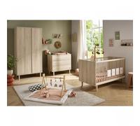 Chambre bébé duo lit 70x140 cm + commode 3 tiroirs Paloma bois