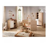 Chambre bébé duo lit 70x140cm + commode blanche Tokyo
