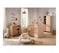Chambre bébé duo lit 70x140cm + commode terracotta Tokyo