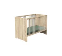 Chambre bébé duo MONTANA - Lit 120x60 + Commode a langer 2 tiroirs décor chene doré -