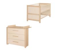 Chambre bébé évolutive 2 pièces avec soft-close momo beige cashmere - chêne TU