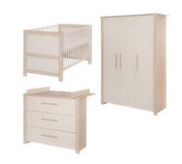 Chambre bébé évolutive complète avec soft-close momo beige cashmere - chêne TU
