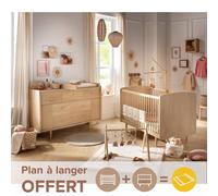 Chambre Bébé Évolutive, Lit 140x70 Évolutif Et Commode À Langer - My Love Marron TU