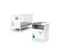 - Chambre bébé lit et commode à langer en bois ALBA