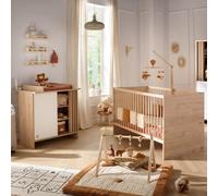 Chambre bébé, Lit évolutif et Commode à langer avec claustra - TOKYO