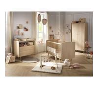 Chambre Bébé Trio Évolutive My Love, Lit 140x70 Évolutif Commode À Langer 2 Tiroirs Et Armoire - Chêne Vintage - My Love Marron TU